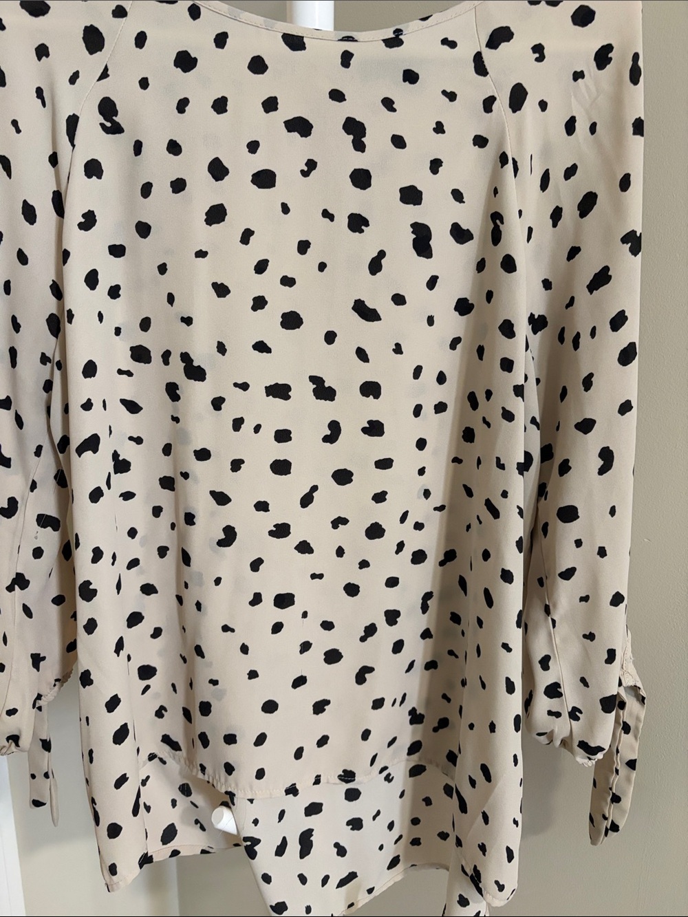 Papermoon Cream Blouse with Black Spot Print